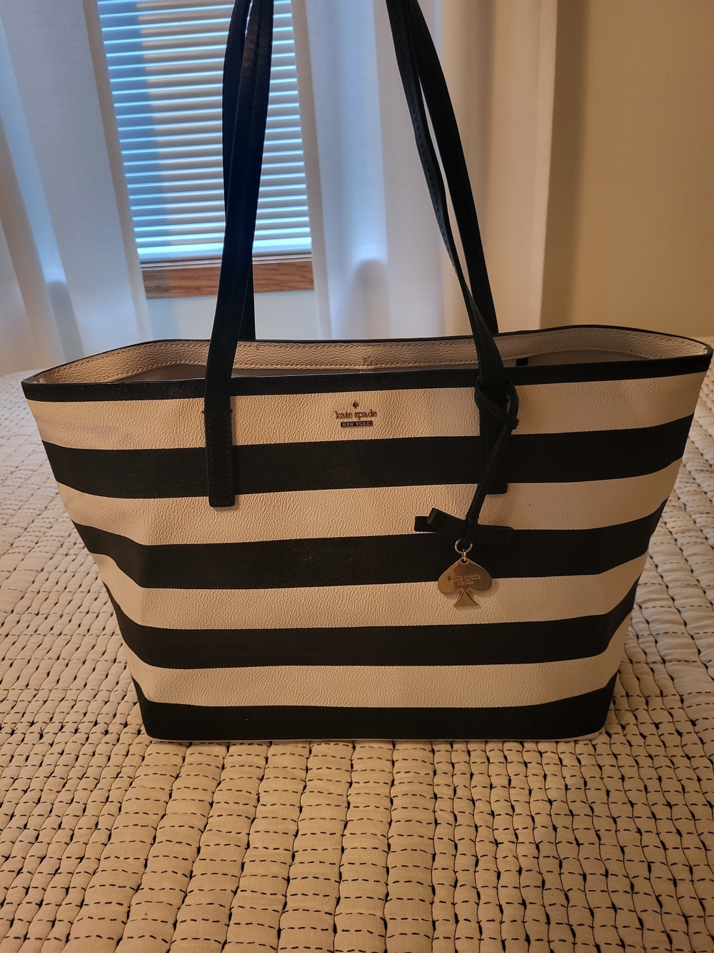 kate spade Black & White Striped Tote